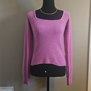 Pink Rose Women's Ribbed Knit Sweater - Pink